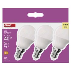 Emos LED žárovka Classic Mini Globe / E14 / 4,2 W (40 W) / 470 lm / teplá bílá