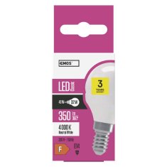 Emos LED žárovka Classic Mini Globe / E14 / 4,1 W (32 W) / 350 lm / neutrální bílá