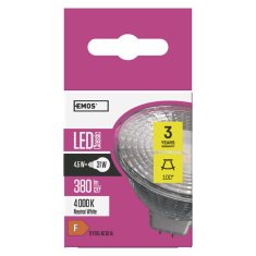 Emos LED žárovka Classic MR16 / GU5,3 / 4,5 W (31 W) / 380 lm / neutrální bílá