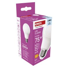 Emos LED žárovka Classic A60 / E27 / 9,5 W (75 W) / 1055 lm / studená bílá