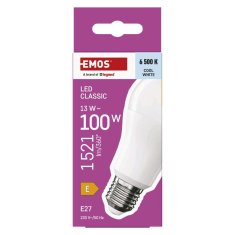 Emos LED žárovka Classic A60 / E27 / 13 W (100 W) / 1521 lm / studená bílá