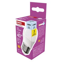 Emos LED žárovka Classic Mini Globe / E27 / 4,2 W (40 W) / 470 lm / studená bílá