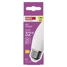 Emos LED žárovka Classic svíčka / E27 / 2,5 W (32 W) / 350 lm / teplá bílá