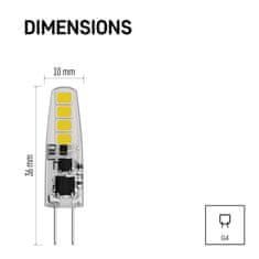 Emos LED žárovka Classic JC / G4 / 1,9 W (21 W) / 200 lm / teplá bílá