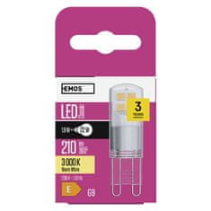 Emos LED žárovka Classic JC / G9 / 1,9 W (22 W) / 210 lm / teplá bílá