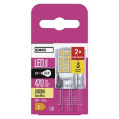 Emos LED žárovka Classic JC / G9 / 4 W (40 W) / 470 lm / teplá bílá