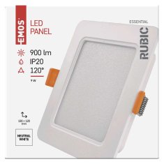 Emos LED podhledové svítidlo RUBIC 12 x 12 cm, 9 W, neutrální bílá