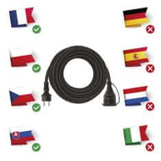 Emos Venkovní prodlužovací kabel 10 m / 1 zásuvka / černý / guma-neopren / 230 V / 2,5 mm2