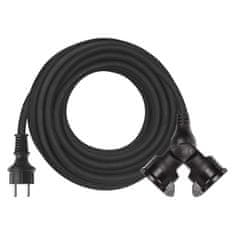 Emos Venkovní prodlužovací kabel 10 m / 2 zásuvky / černý / guma / 230 V / 1,5 mm2