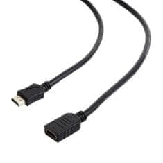 C-Tech GEMBIRD Kabel HDMI-HDMI 3m, 1.4, M/F stíněný, zlacené kontakty, prodlužovací, černý