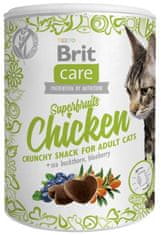 Brit Pochoutka Care Cat Snack Superfruits kuře 100g