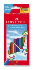 Faber-Castell Pastelky trojhranné 12 barev + ořezávátko