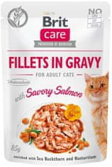 Brit Kapsička Care Cat losos, filety v omáčce 85g