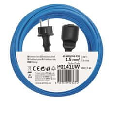 Emos Počasí odolný prodlužovací kabel 10 m / 1 zásuvka / modrý / PVC / 230 V / 1,5 mm2