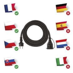 Emos Venkovní prodlužovací kabel 5 m / 1 zásuvka / černý / guma-neopren / 230 V / 1,5 mm2