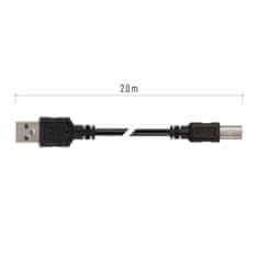 Emos USB kabel 2.0 A vidlice – B vidlice 2m