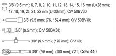 YATO Gola sada 3/8", 22 ks - YT-38561