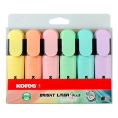 Kores Bright liner plus - pastel 6 barev