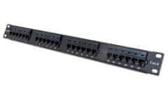 XtendLan Patch panel 19", 24 portů Cat6, 30u Au, 110