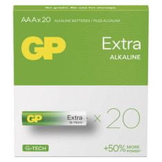 GP Alkalická baterie GP Extra AAA (LR03), 20 ks