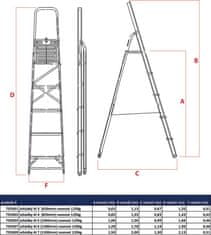 Schůdky Al 4 (850mm) nosnost 120kg