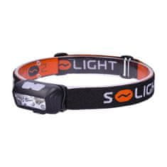 Solight  LED čelová nabíjecí svítilna, 150 + 100lm, bílé a červené světlo, Li-ion, USB