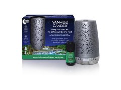 Yankee Candle Vonný difuzér stříbrný s náplní Peaceful Dreams pro klidný spánek 14 ml