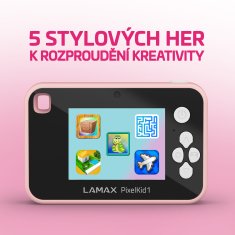 LAMAX Dětský fotoaparát PixelKid1, růžový