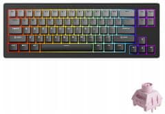 AKKO KB Akko Monsgeek M7W Black Gradiant, herní, 65%, V3 Pro Ice Cream Pink, bezdrátová, US