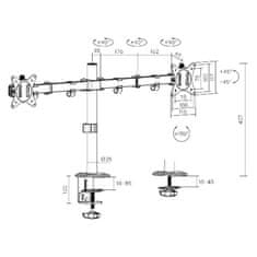 Držák monitoru Brateck LDT66-CO24 stolní pro 2 monitory, černý