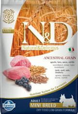 N&D Krmivo Dog Adult Mini Ancestral Grain Lamb, Spelt, Oats & Blueberry 7kg