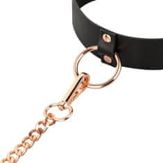 Rosy Gold Rosy Gold Collar with Leash (Black), obojek s vodítkem