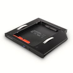 AXAGON RSS-CD09 ODD, Rámeček do slotu optické mechaniky pro 2.5“ SSD/HDD, LED, 9.5 mm, hliníkový