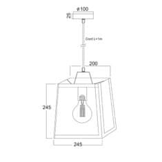 ACA ACA Lighting Vintage závěsné svítidlo KS1444P1SWH