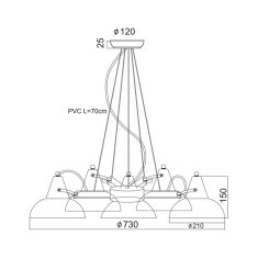 ACA ACA Lighting Vintage závěsné svítidlo KS2025P5BK