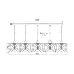 ACA ACA Lighting Vintage závěsné svítidlo KS1462P5BK