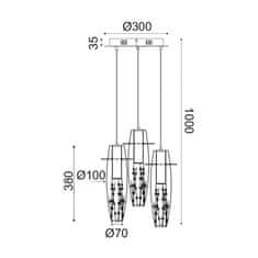 ACA ACA Lighting Crystal LED závěsné svítidlo VANI309LEDP