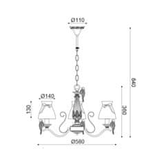 ACA ACA Lighting Textile závěsné svítidlo EG166083PW