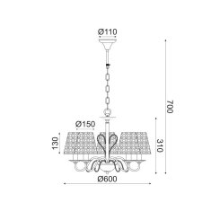 ACA ACA Lighting Vintage závěsné svítidlo EG169755PBC