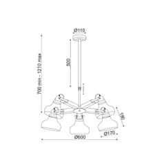 ACA ACA Lighting Vintage závěsné svítidlo OD905005P