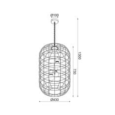 ACA ACA Lighting Vintage závěsné svítidlo OD90983P