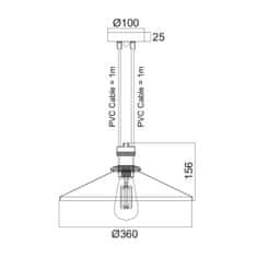 ACA ACA Lighting Vintage závěsné svítidlo KS12882CB