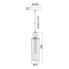 ACA ACA Lighting Vintage závěsné svítidlo KS1342P81BK