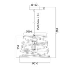 ACA ACA Lighting Avantgarde závěsné svítidlo KS153825PB