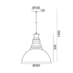 ACA ACA Lighting Vintage závěsné svítidlo KS198435PTR