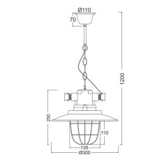 ACA ACA Lighting Vintage závěsné svítidlo OD8032