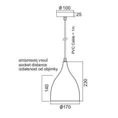 ACA ACA Lighting Style závěsné svítidlo KS174317WH