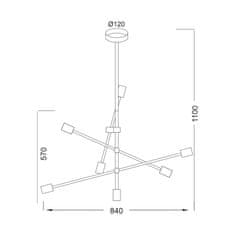 ACA ACA Lighting Vintage závěsné svítidlo OD680107BR