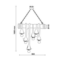 ACA ACA Lighting Vintage závěsné svítidlo 932906BBR