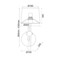 ACA ACA Lighting Textile nástěnné svítidlo ML306421WS